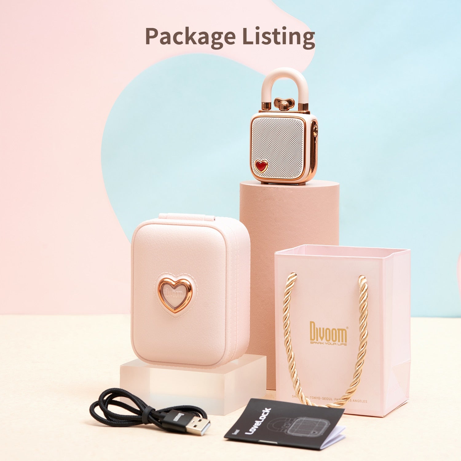 Divoom LoveLock Mini Bluetooth Speaker - Cute and Portable Audio