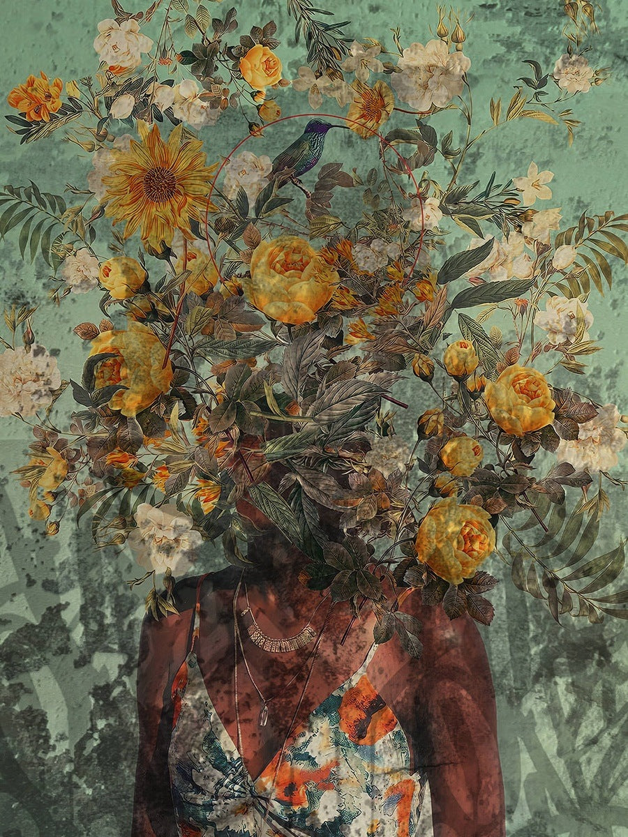 Floral Fusion: Flower Head Graffiti Art