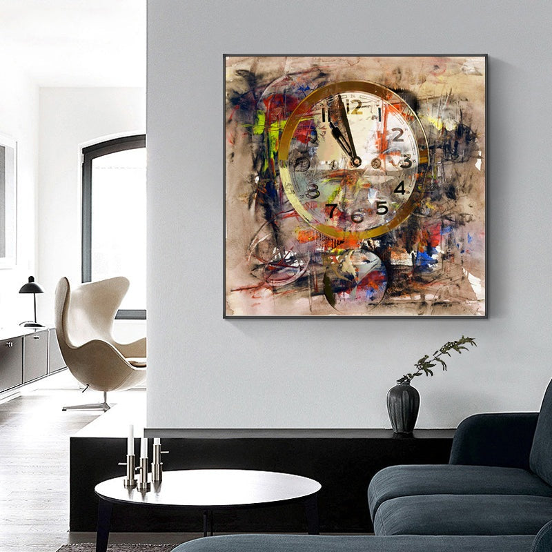 Timeless Reverie: Abstract Retro Clock Art