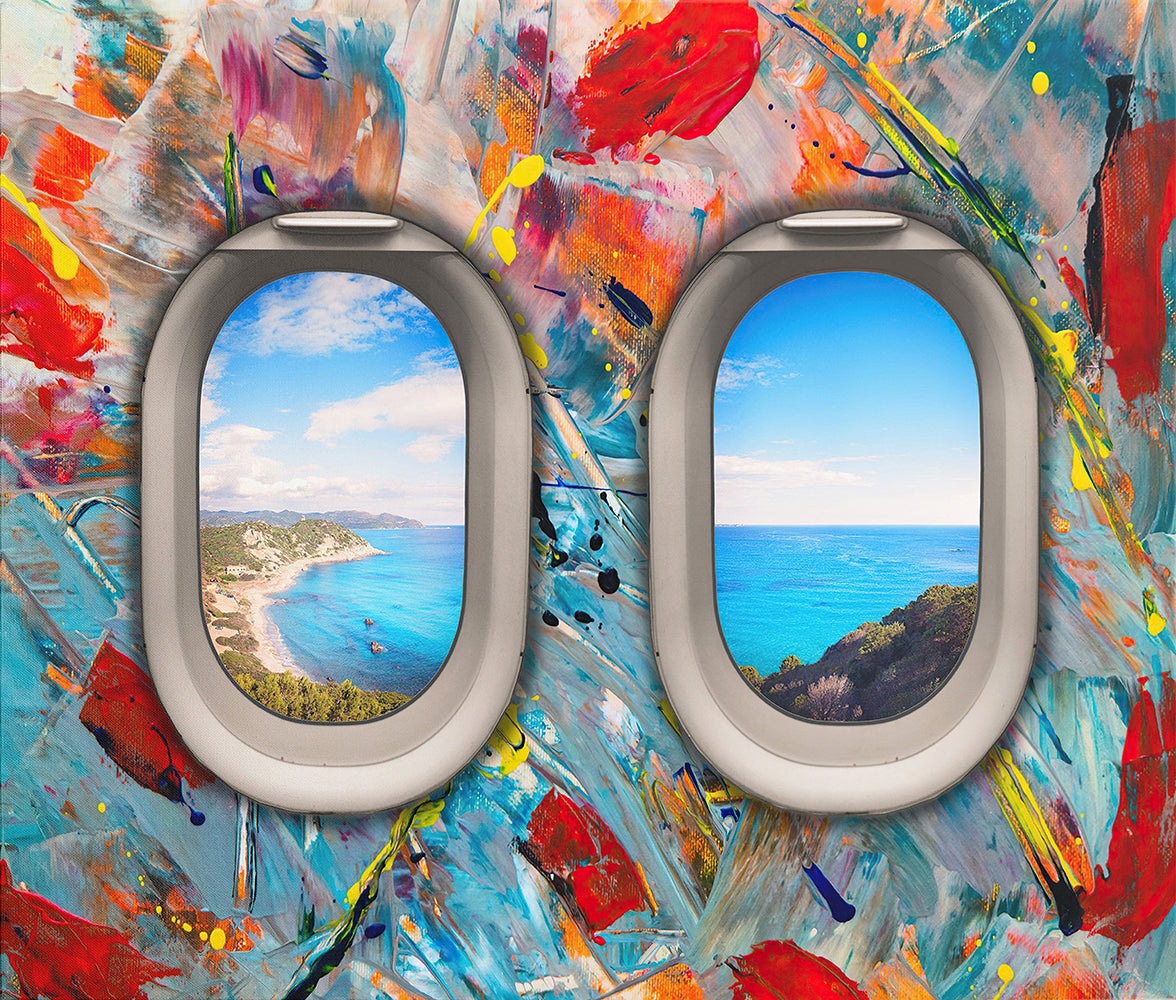 Traveler's Perspective: Colorful Abstract Seascape