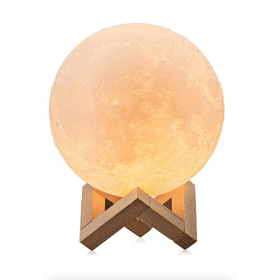 3D Printed Moon Lamp - LED Decor, Light Up Your Night