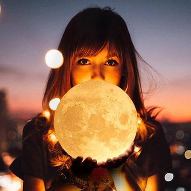 3D Printed Moon Lamp - LED Decor, Light Up Your Night