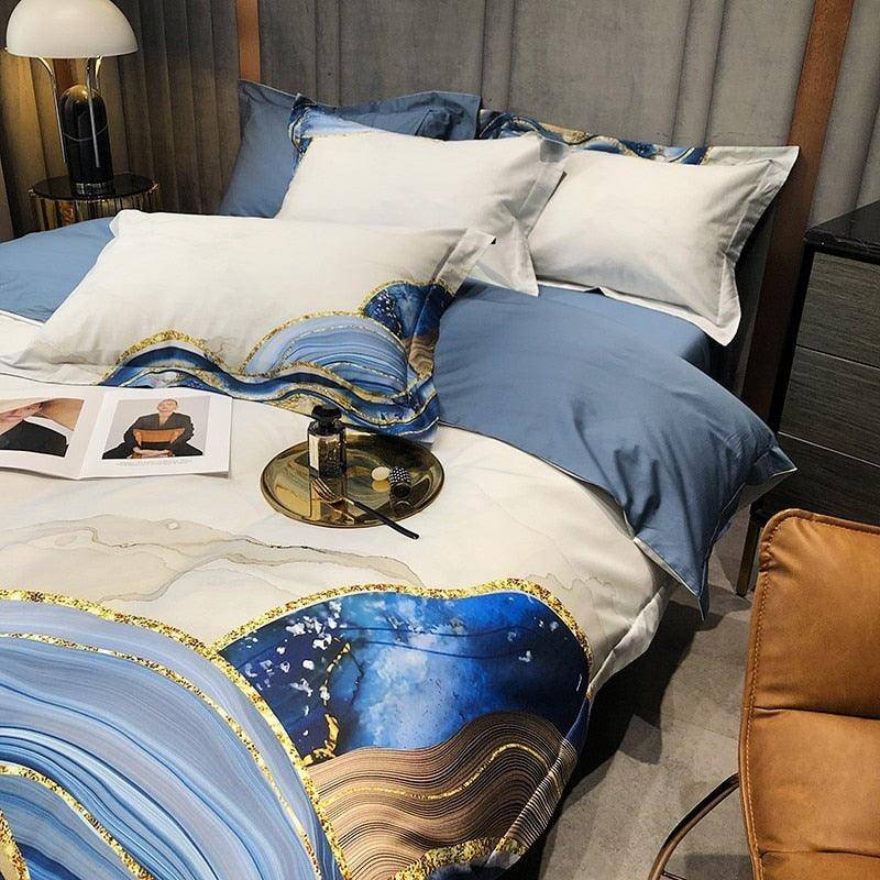 Abstract Egyptian Cotton Duvet Cover Set - Luxurious Touch of Style for Your Bedroom