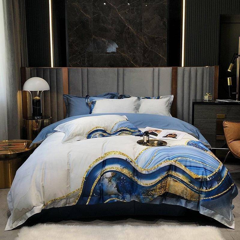 Abstract Egyptian Cotton Duvet Cover Set - Luxurious Touch of Style for Your Bedroom