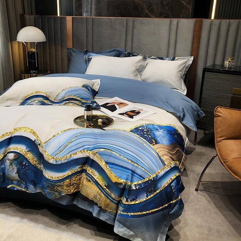 Abstract Egyptian Cotton Duvet Cover Set - Luxurious Touch of Style for Your Bedroom