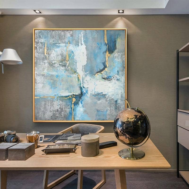 Abstract Golden Art Poster - Glamorous Hand-Painted Canvas for Your Wall