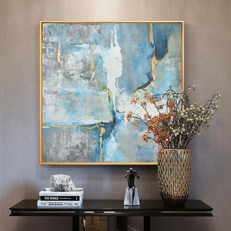 Abstract Golden Art Poster - Glamorous Hand-Painted Canvas for Your Wall