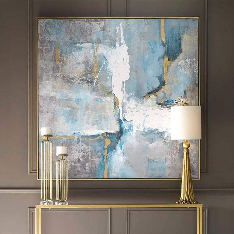 Abstract Golden Art Poster - Glamorous Hand-Painted Canvas for Your Wall