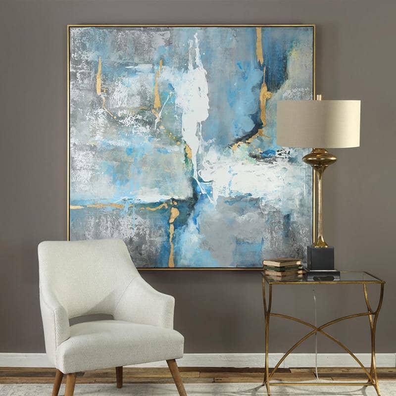 Abstract Golden Art Poster - Glamorous Hand-Painted Canvas for Your Wall