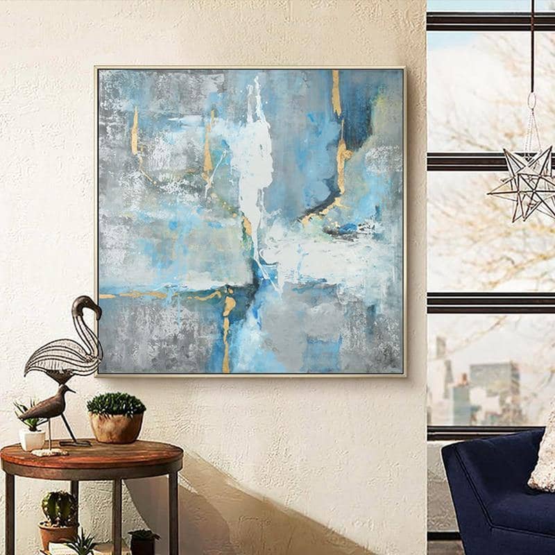 Abstract Golden Art Poster - Glamorous Hand-Painted Canvas for Your Wall