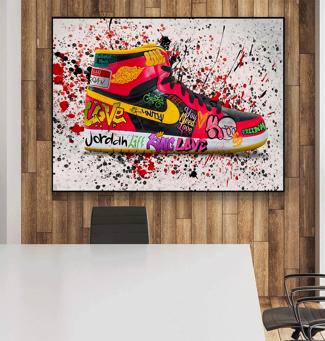 Air Jordan 1: Vibrant Graffiti Splash Sneaker