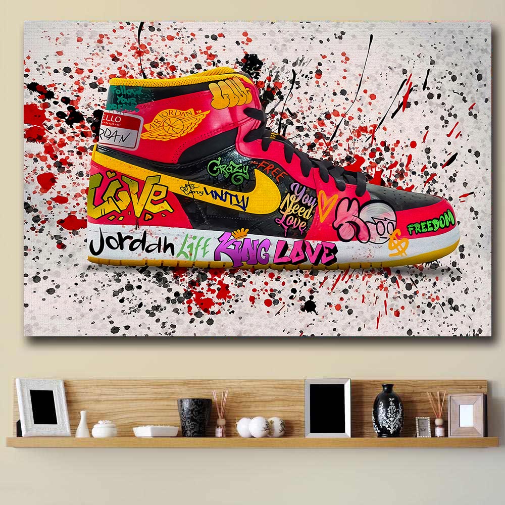Air Jordan 1: Vibrant Graffiti Splash Sneaker