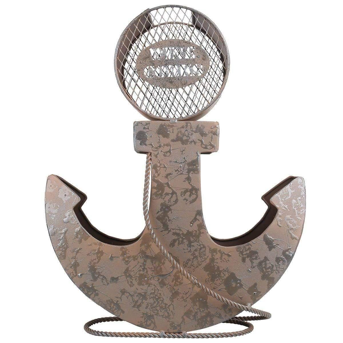 Anchor Two Bottles Wine Holder Rack - Rustic & Elegant