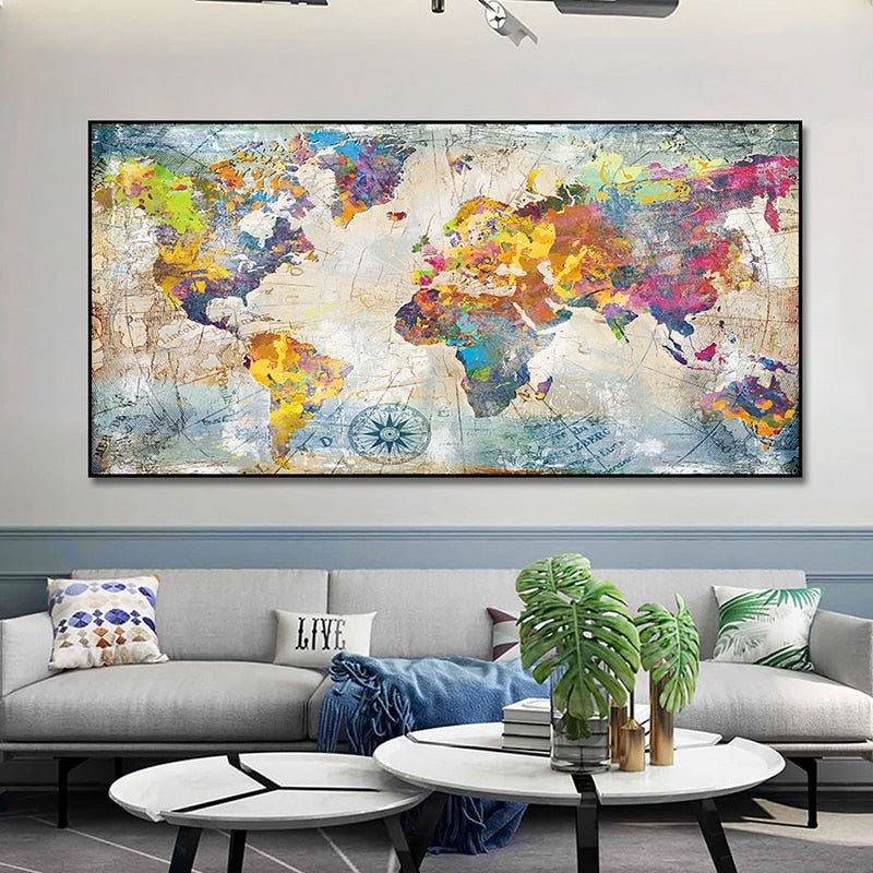 Artistic Global Connections: Modern Colorful World Map