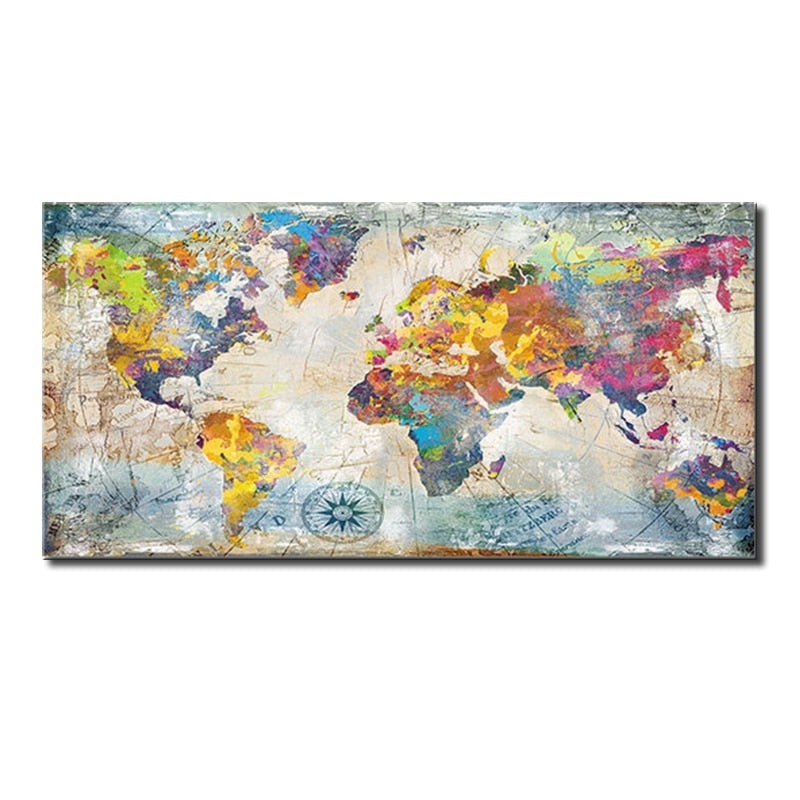 Artistic Global Connections: Modern Colorful World Map