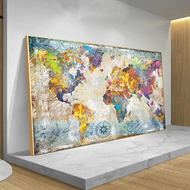 Artistic Global Connections: Modern Colorful World Map