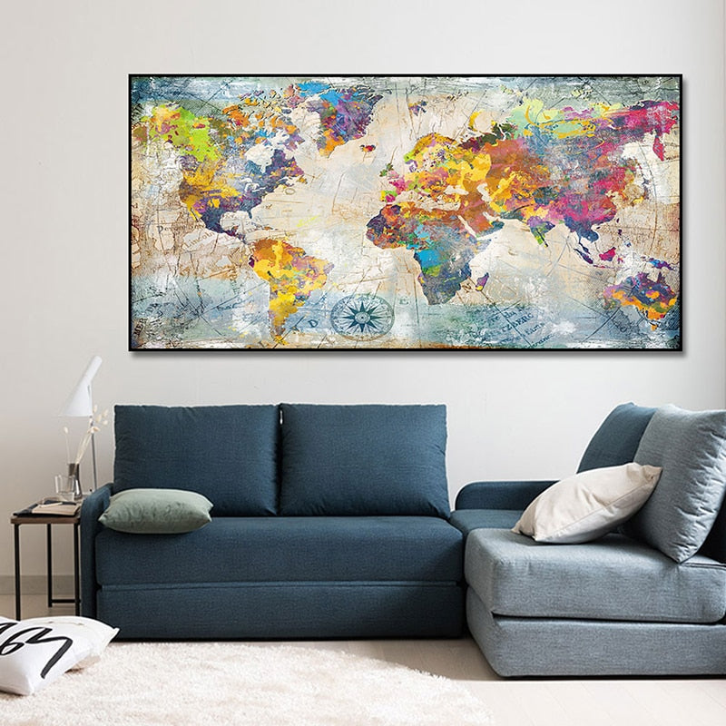 Artistic Global Connections: Modern Colorful World Map