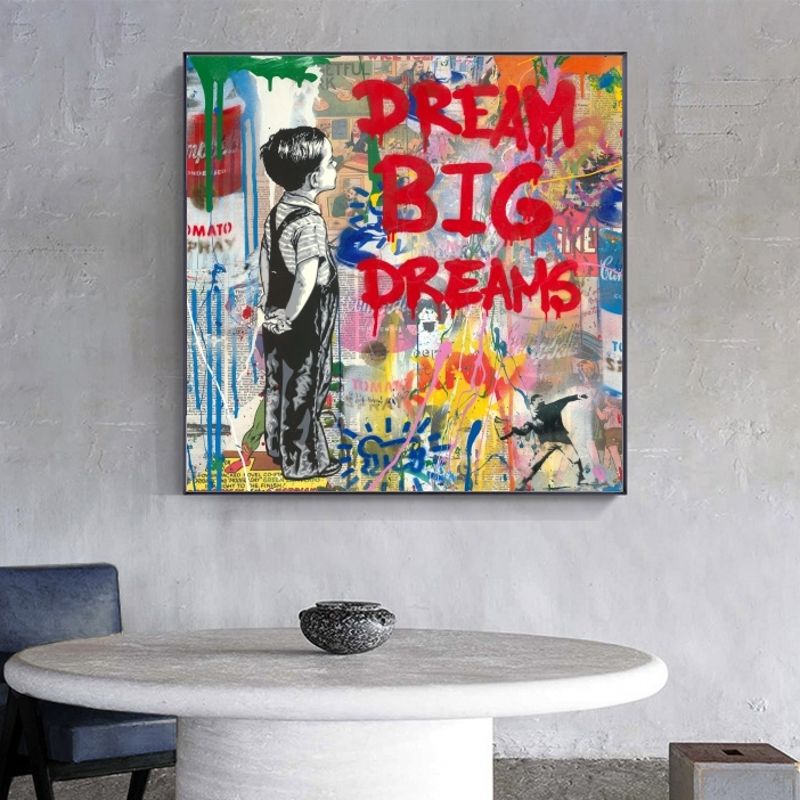 Banksy Pop Street Boy Dream Canvas Print - Colorful Pop of Art for Your Wall