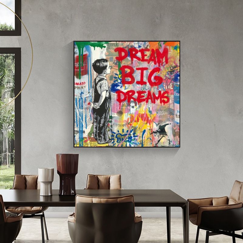 Banksy Pop Street Boy Dream Canvas Print - Colorful Pop of Art for Your Wall