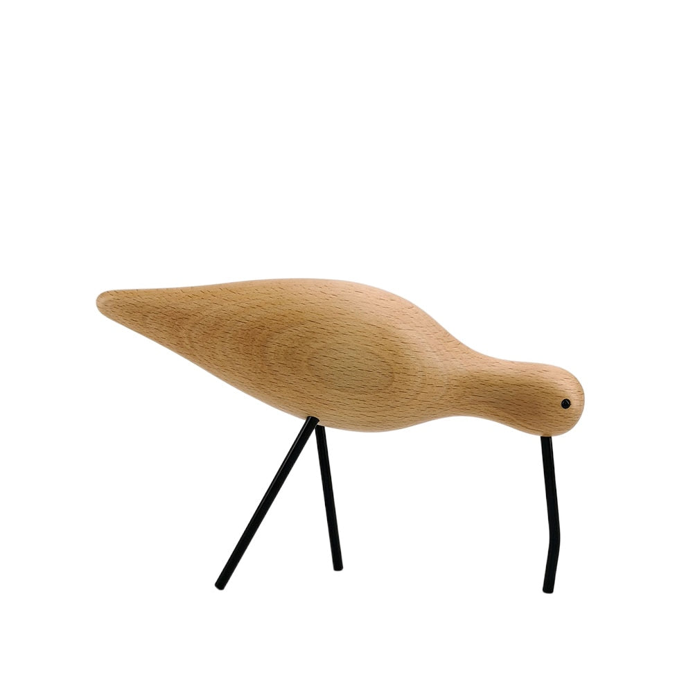 Beech Wood Bird Figure - Nordic Style Decor for Nature Lovers