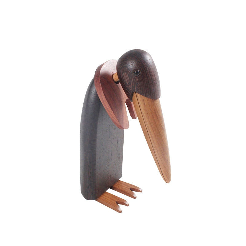 Black Big Penguin Wooden Puppet - Nordic Style Home Decor