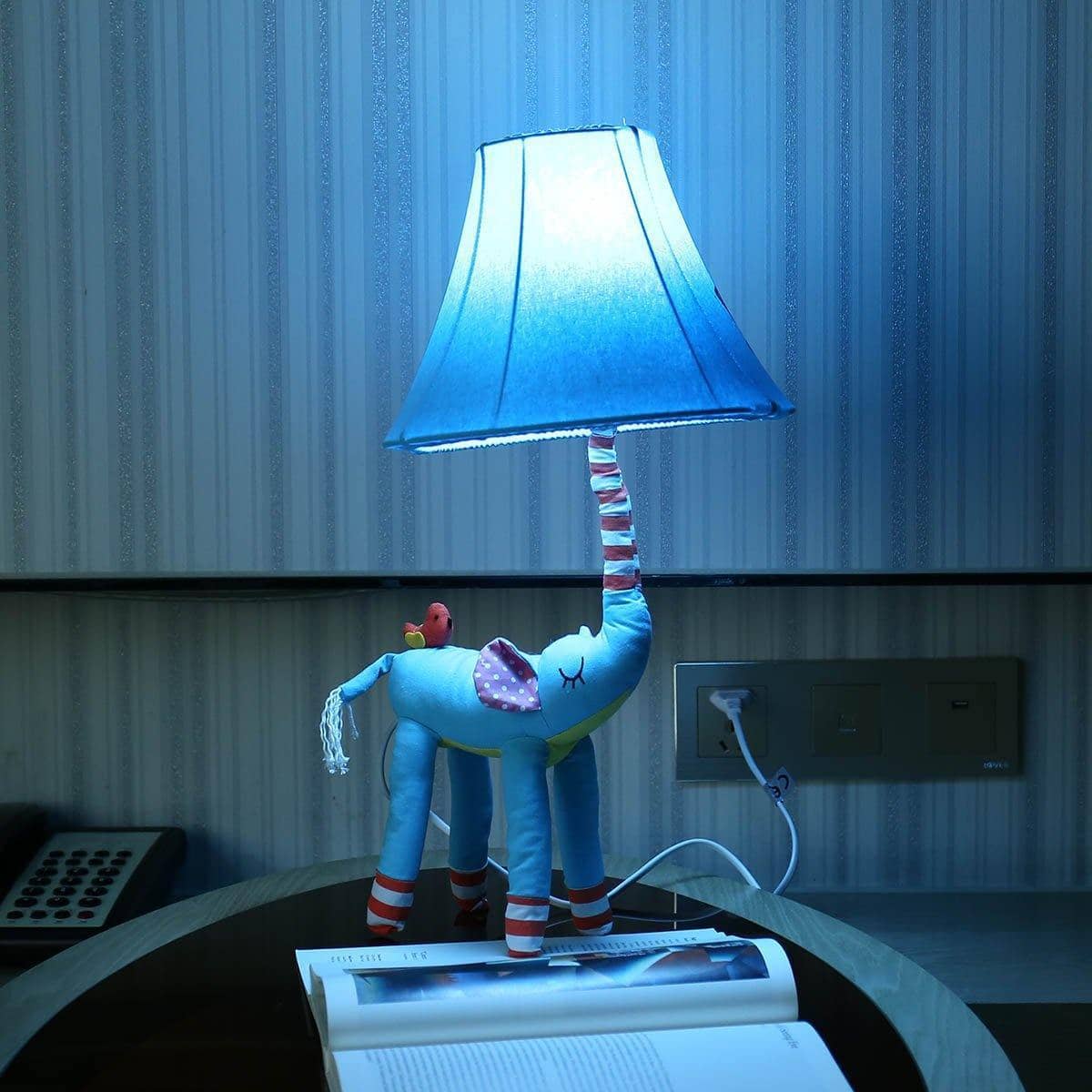 Blue Elephant Night Lamp - Fun Touch for Your Kid's Room Decor
