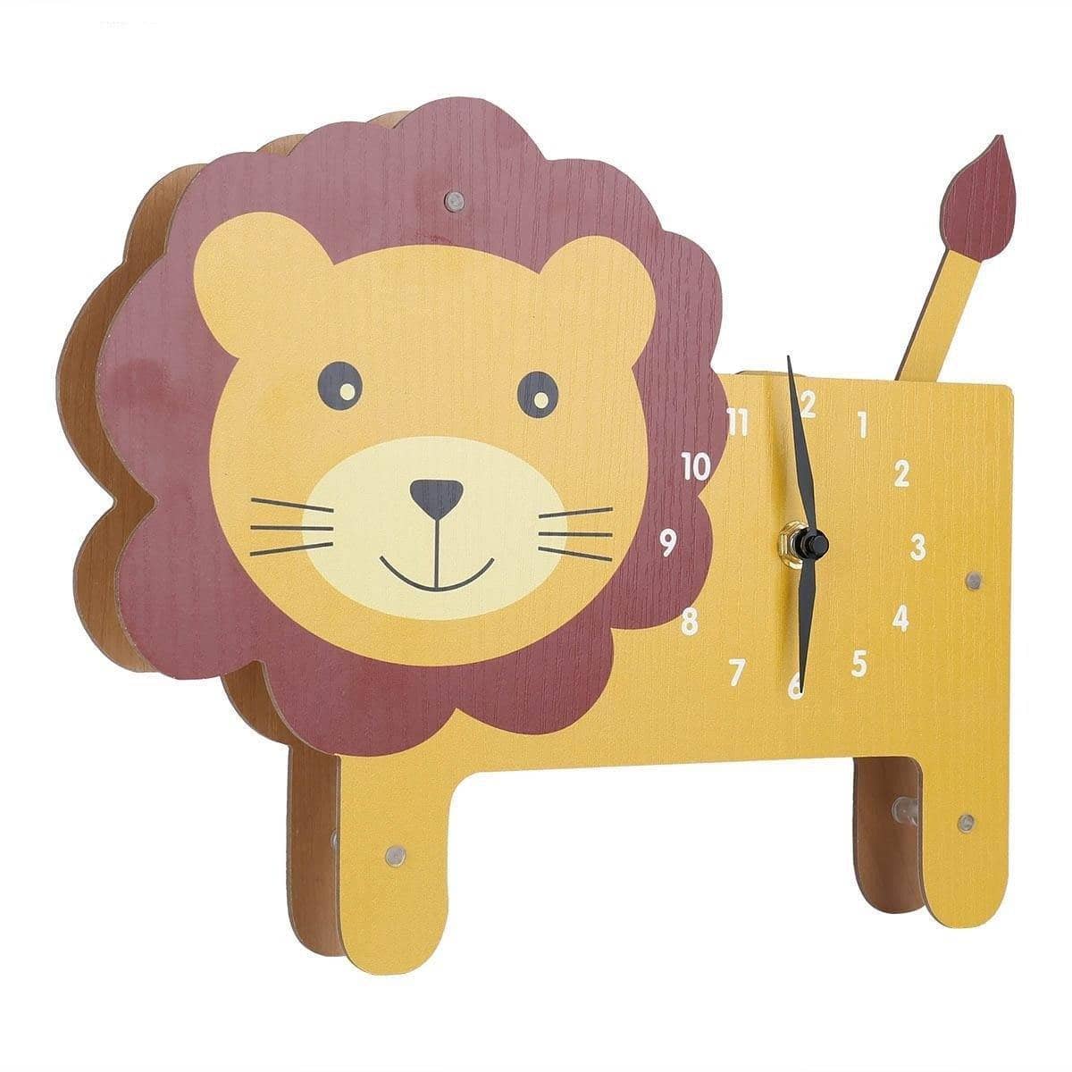 Cartoon Lion Swinging Wall Clock - Playful Home Decor