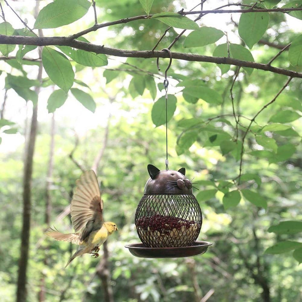 Cat & Chicken Bird Feeder Decor - Charming Addition to Garden
