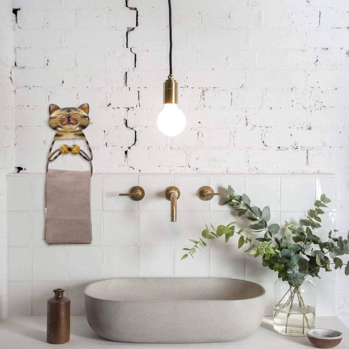 Cat Towel Holder Bathroom Hanger - Cute & Functional Home Decor