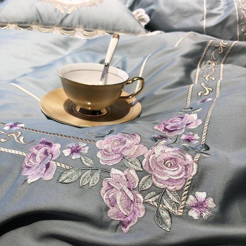 Classical Embroidery Egyptian Cotton King Queen Size Bedding Set - Timeless & Luxurious