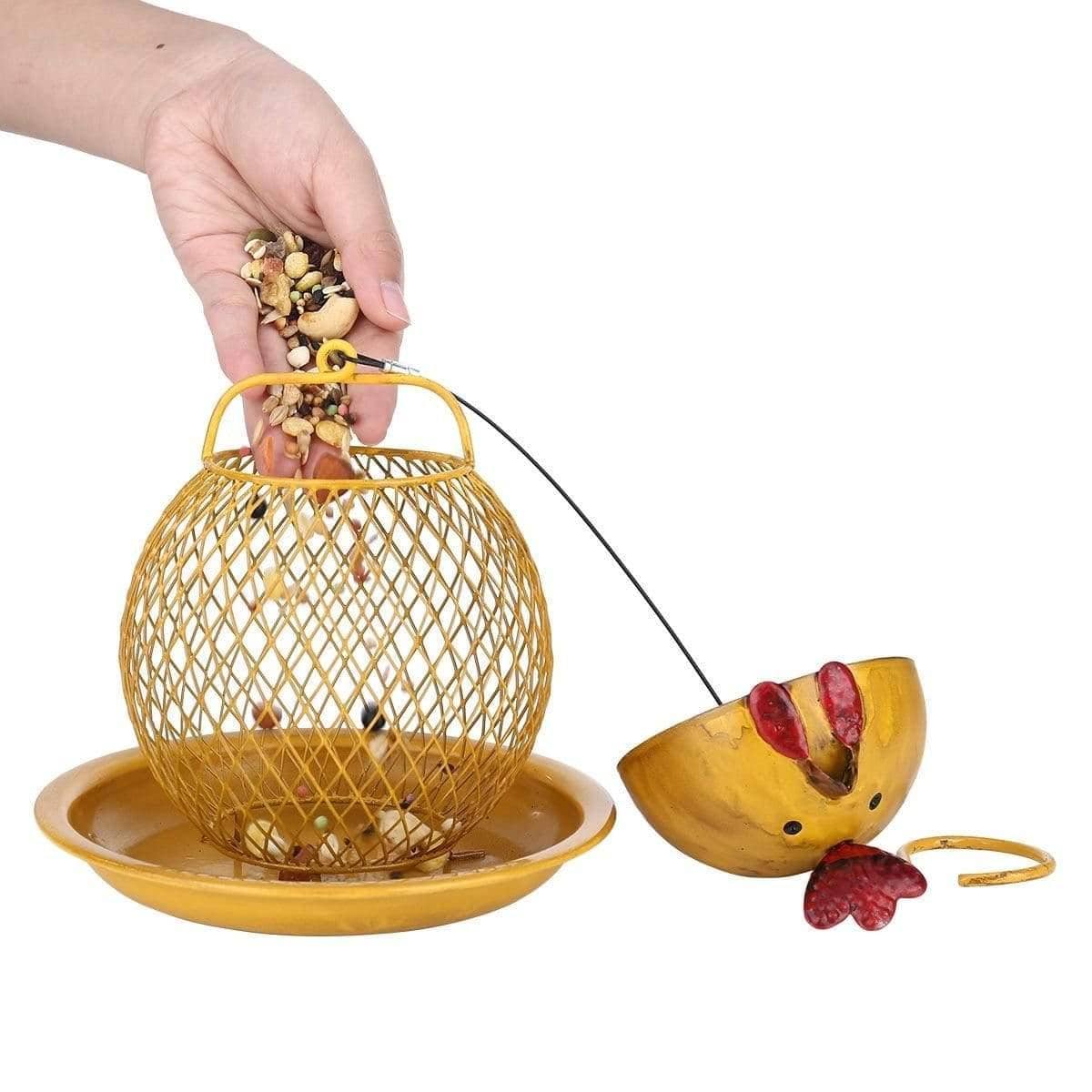 Cock Shaped Wild Bird Outdoor Garden Feeder - Whimsical & Fun Addition to Your Garden