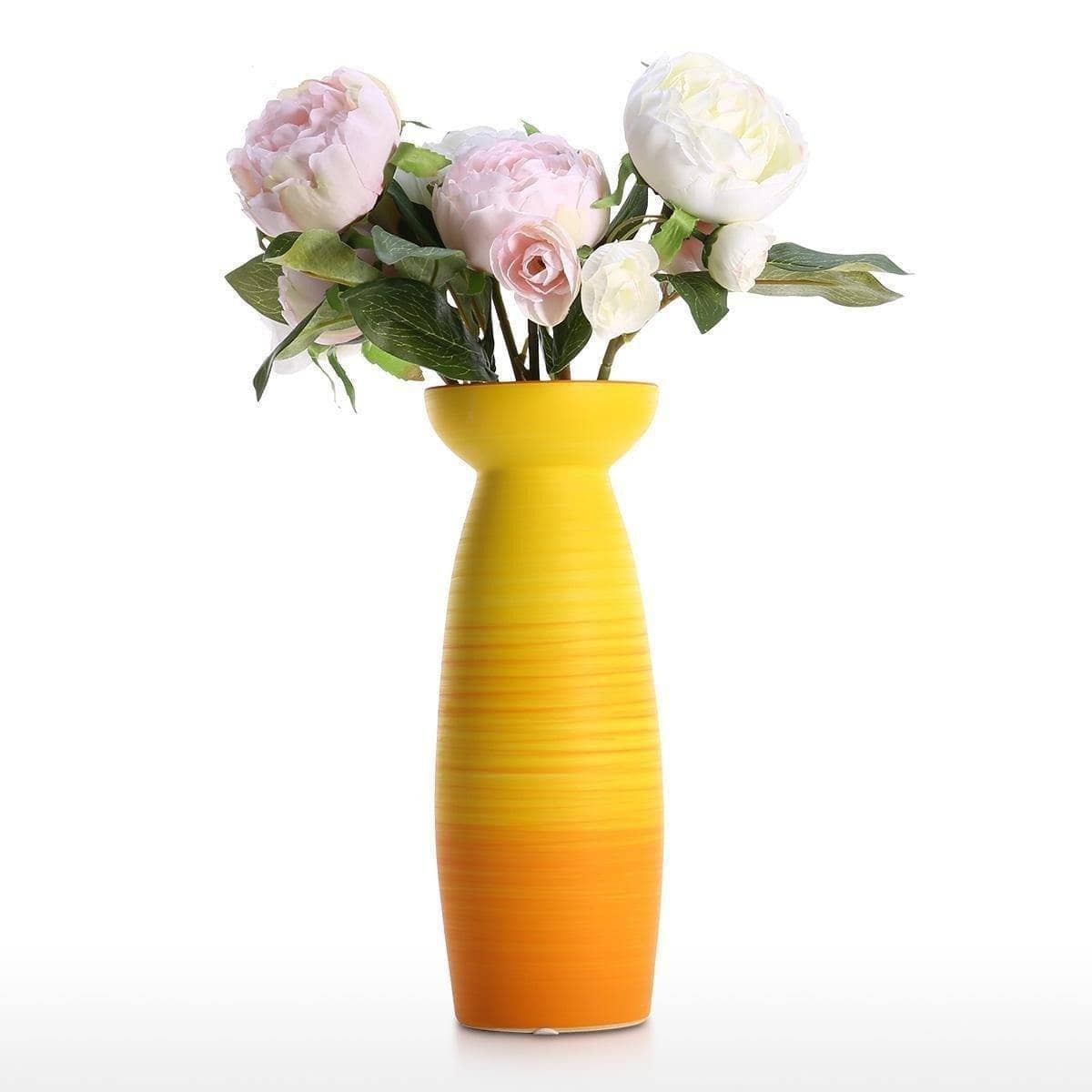 Colorful Ceramic Flower Vase Centerpiece - Vivid & Artistic Home Decor