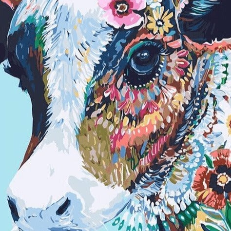 Colorful Ethnic Cow DIY Canvas Painting - Add a Pop of Color to Your Space