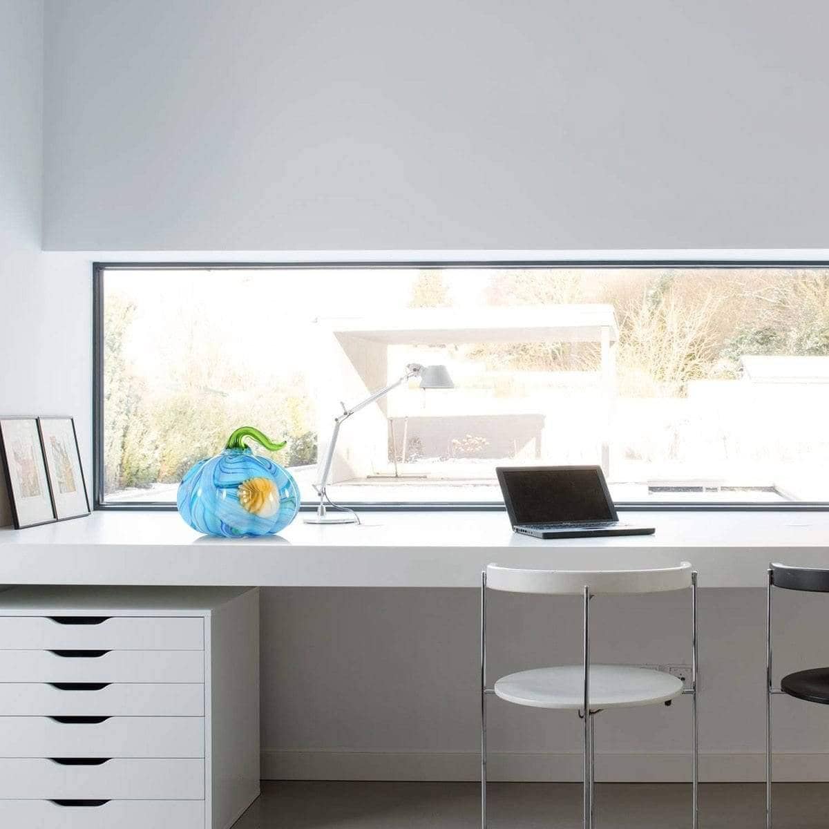 Colorful Hand-Blown Pumpkin Modern Home Decor - Unique & Cheerful Accent Piece