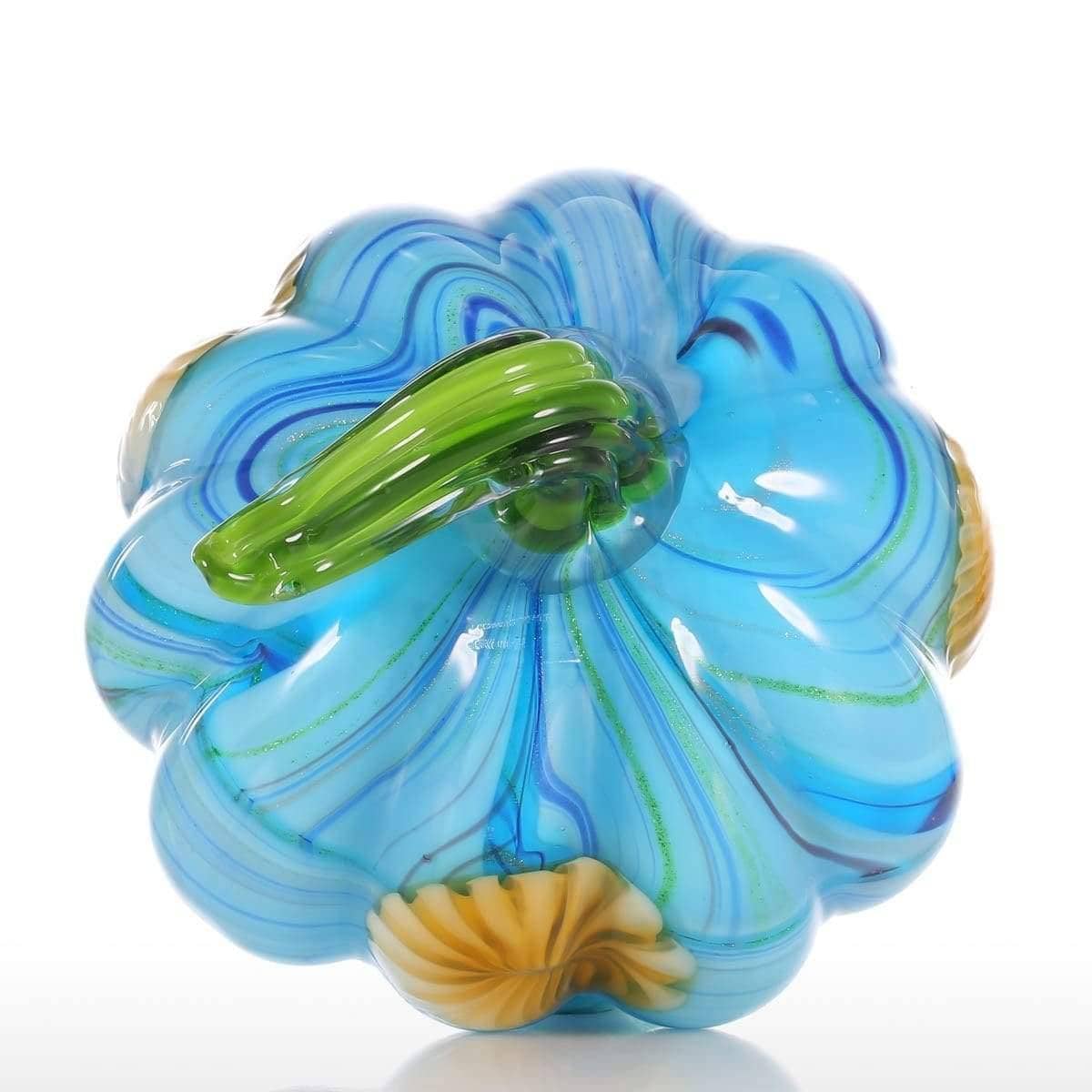 Colorful Hand-Blown Pumpkin Modern Home Decor - Unique & Cheerful Accent Piece