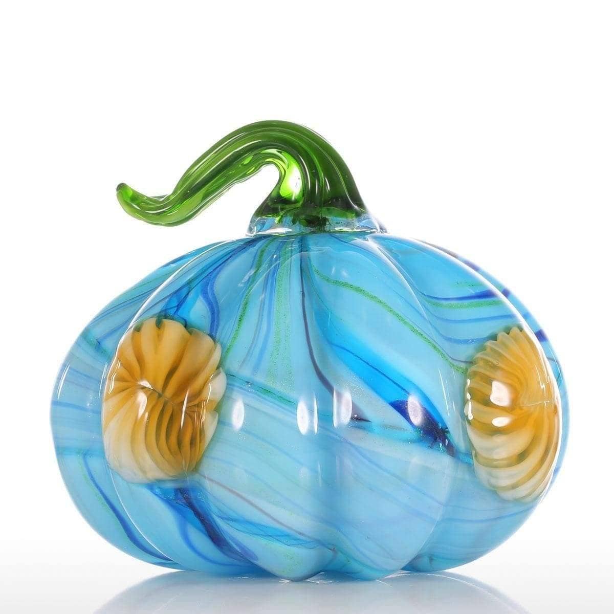 Colorful Hand-Blown Pumpkin Modern Home Decor - Unique & Cheerful Accent Piece