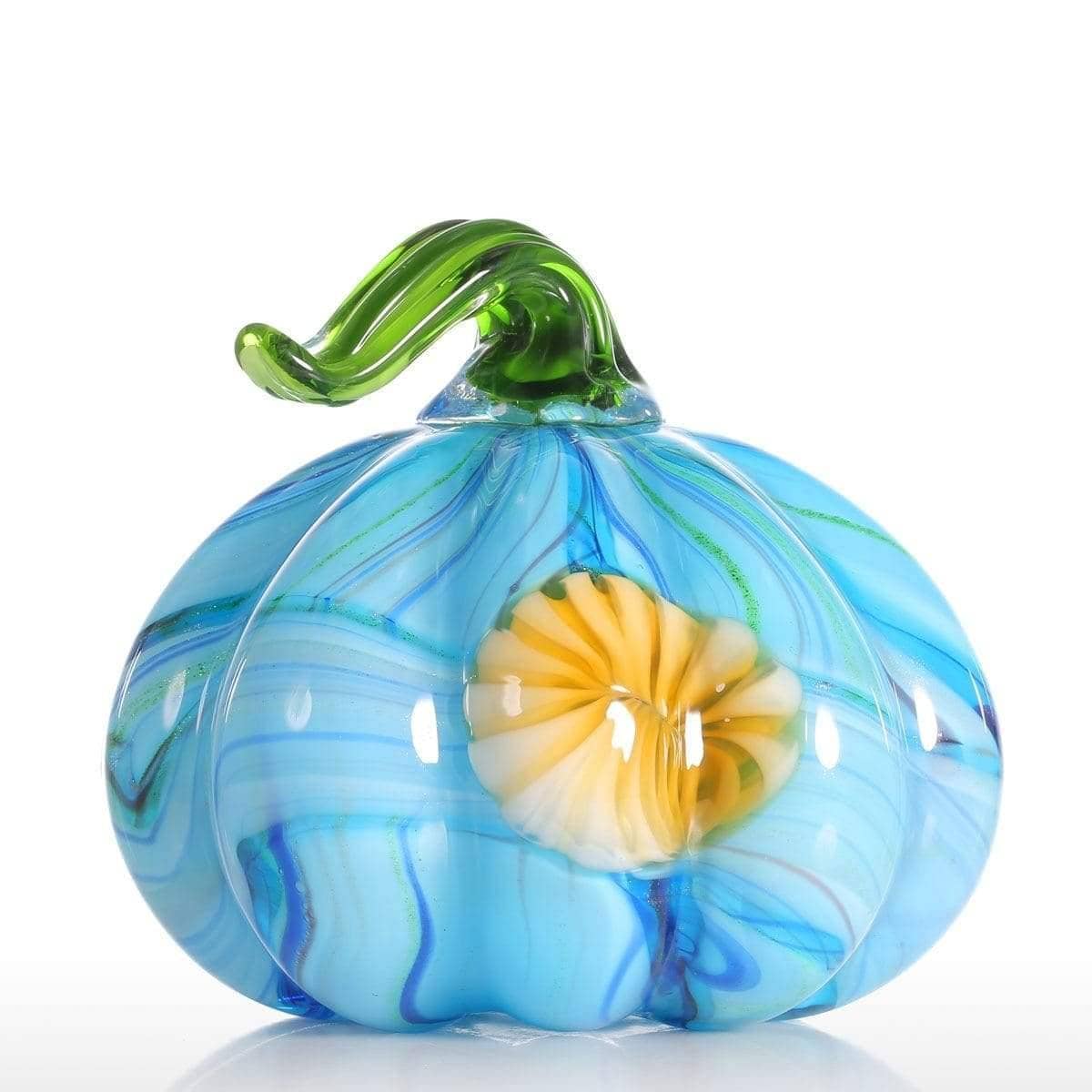 Colorful Hand-Blown Pumpkin Modern Home Decor - Unique & Cheerful Accent Piece