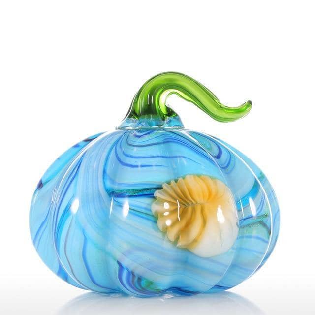 Colorful Hand-Blown Pumpkin Modern Home Decor - Unique & Cheerful Accent Piece