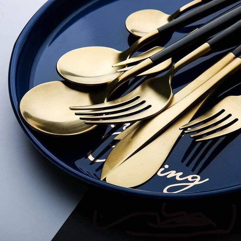 Contrast Dining Cutlery Set - Unique Knife, Fork & Spoon Flatware