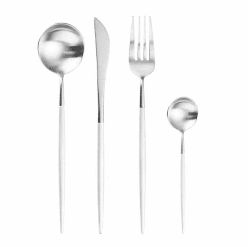 Contrast Dining Cutlery Set - Unique Knife, Fork & Spoon Flatware
