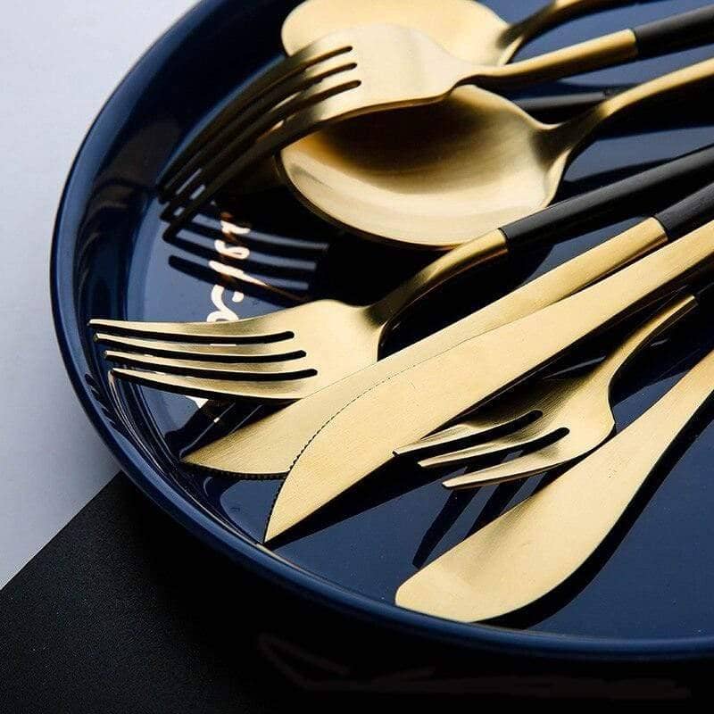 Contrast Dining Cutlery Set - Unique Knife, Fork & Spoon Flatware