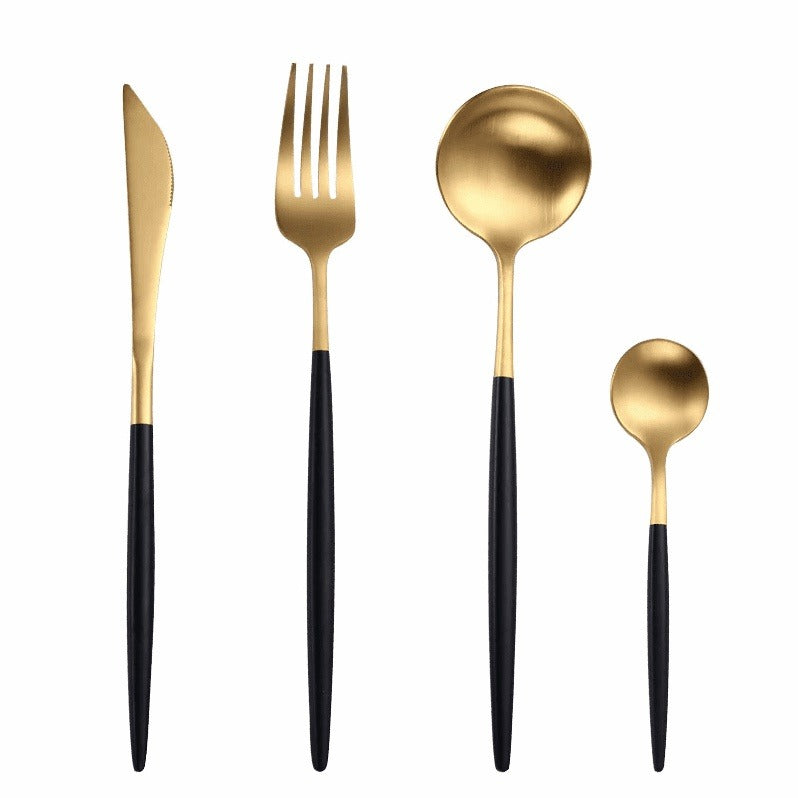 Contrast Dining Cutlery Set - Unique Knife, Fork & Spoon Flatware