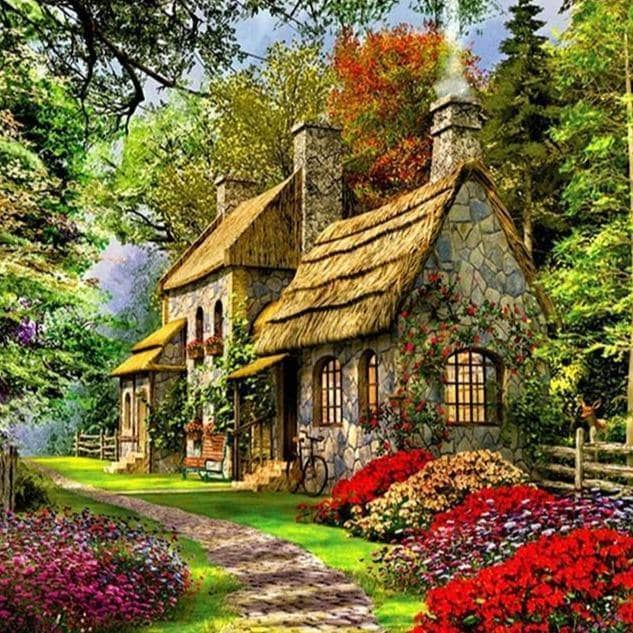 DIY Spring Cottage Canvas Painting Kit: Personalized Home Decor