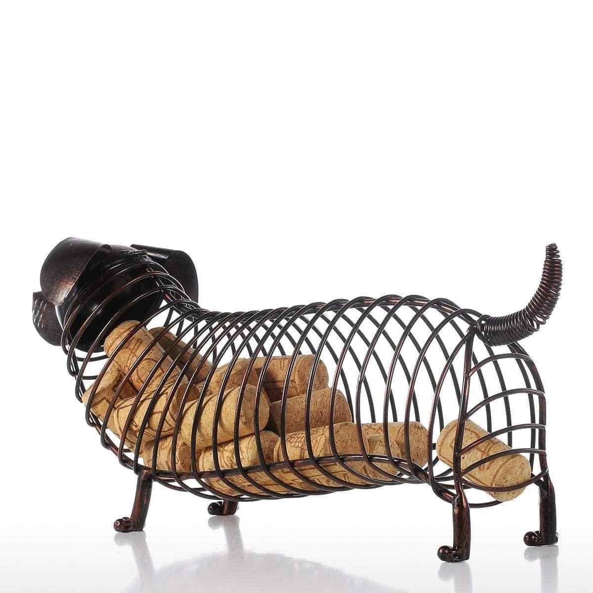 Dachshund Wine Cork Container - Whimsical Bottle Decor