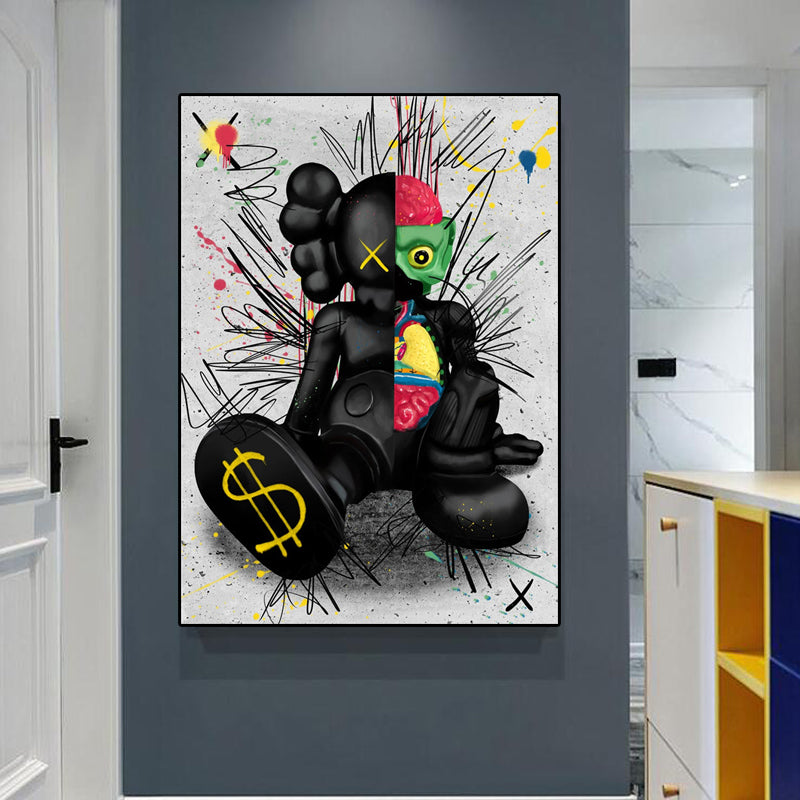 Dark Urban Expression: Black KAWS XX Graffiti