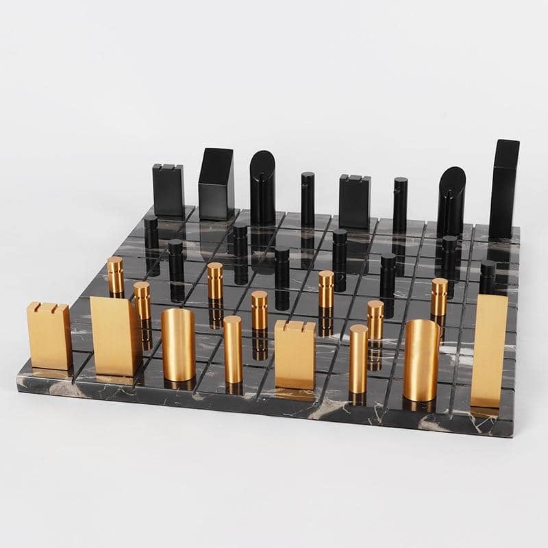 Decorative Marble Chess Set - Textured Finish with Natural Texture