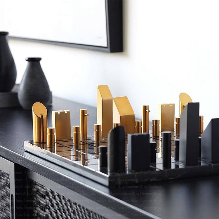 Decorative Marble Chess Set - Textured Finish with Natural Texture