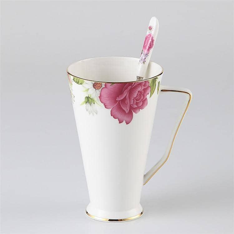 Delicate Flora Bone China Coffee Mug Set - Beautiful & Elegant Dining Collection