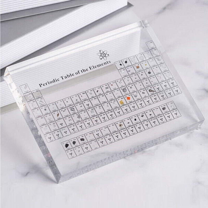 Display Your Love for Science with Acrylic Periodic Table - Real Chemical Elements Decor