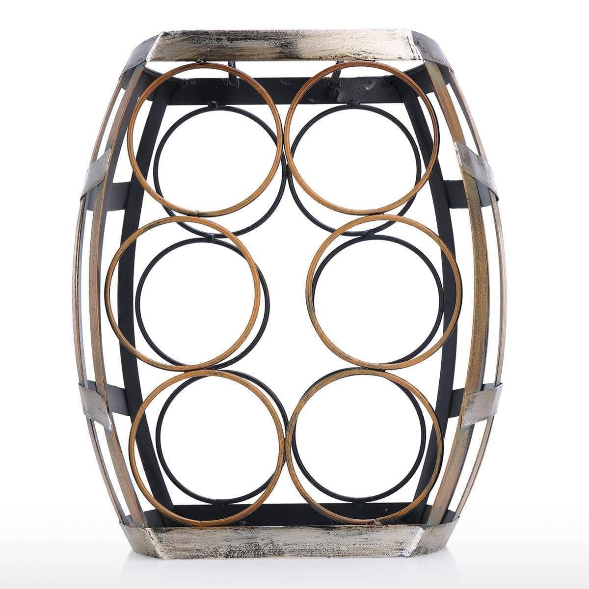 Display Your Wines in Style with Barrel Iron Metal Wine Storage Rack & Holder - Retro & Elegant